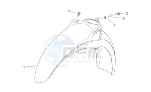 Scarabeo 100 (eng. Minarelli) drawing Front body VI - Front mudguard