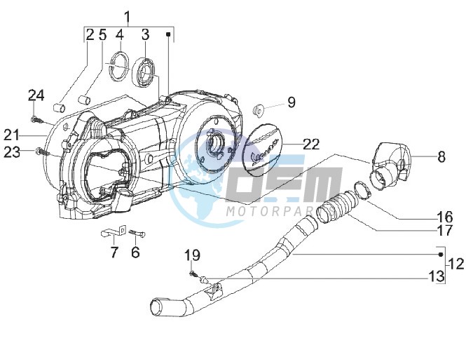 Crankcase cover and cooling