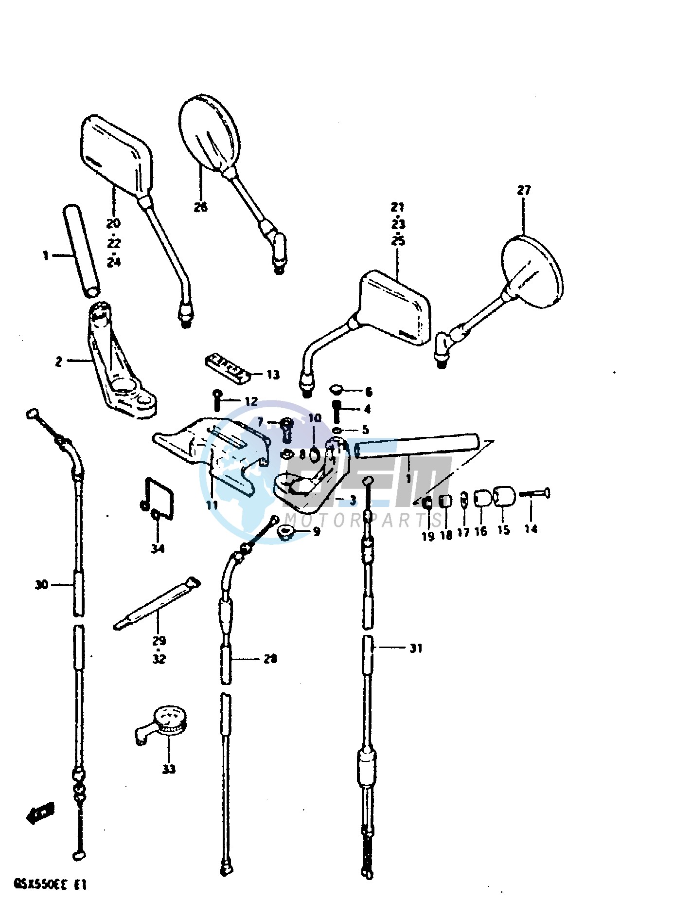 HANDLEBAR (GSX550ESD ESE EFE)