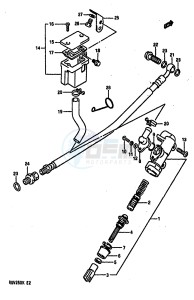 RGV250 1989 drawing REAR MASTER CYLINDER