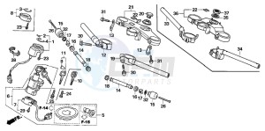 CBR600RR drawing HANDLE PIPE/TOP BRIDGE