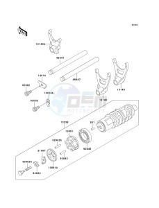 ZG 1200 B [VOYAGER XII] (B15-B17) [VOYAGER XII] drawing GEAR CHANGE DRUM_SHIFT FORK-- S- -