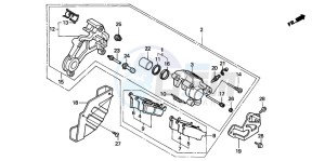 CR125R drawing REAR BRAKE CALIPER