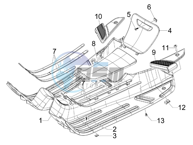 Central cover - Footrests