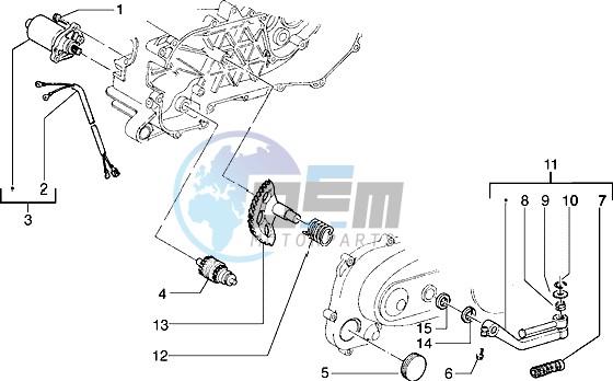 Starting motor-starter lever