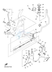 XVS950CR XVS950 ABS XV950 RACER (B334) drawing REAR MASTER CYLINDER