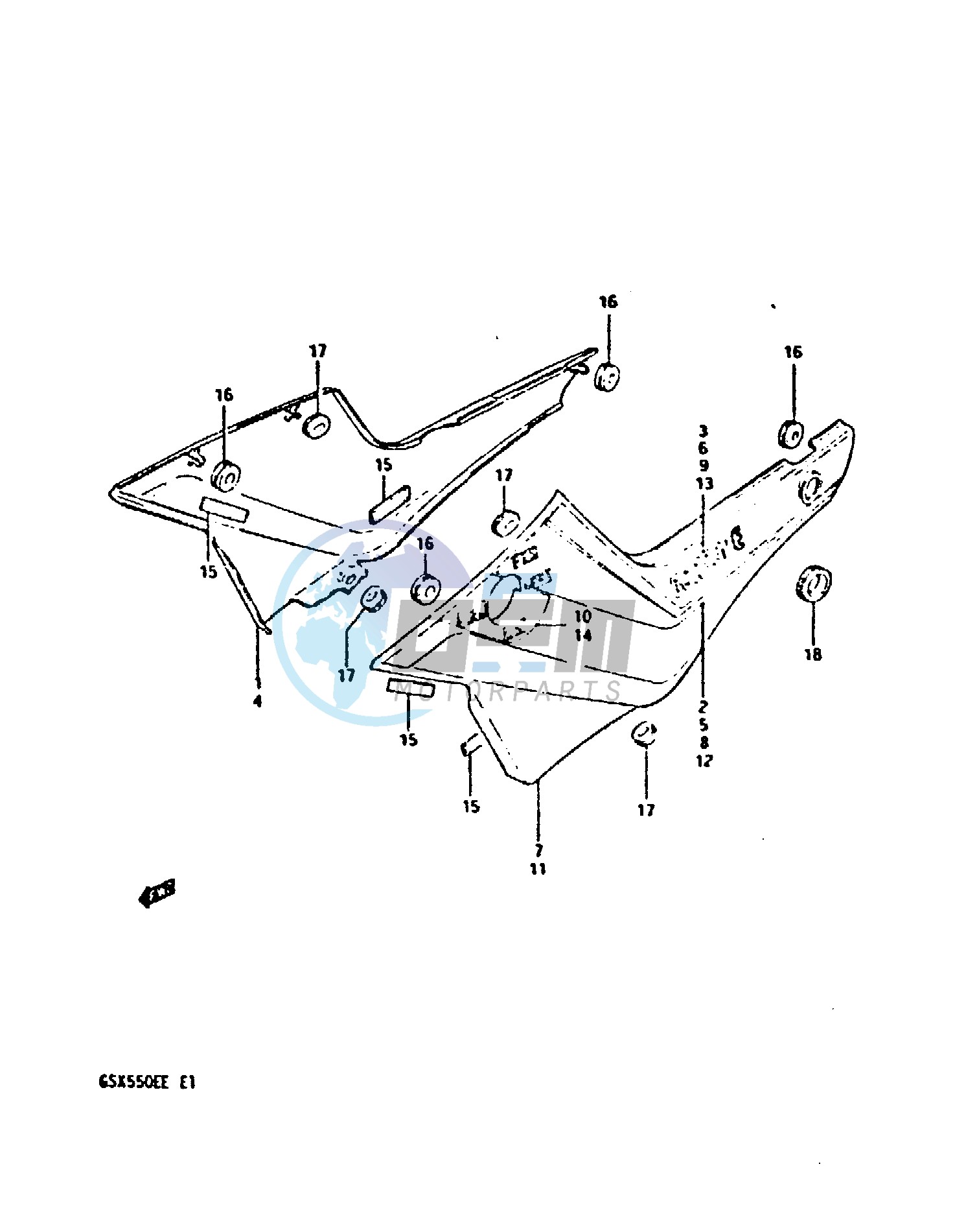 FRAME COVER (GSX550EE)