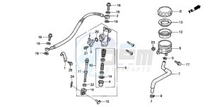 CBR600FS drawing REAR BRAKE MASTER CYLINDER