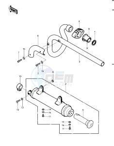 KLT 200 C [KLT200] (C1) | DIFFIRENTIAL AXLE [KLT200] drawing MUFFLER -- 83 KLT200-C1- -