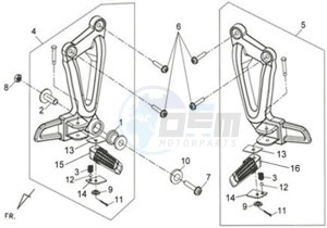 WOLF CARBURATED 125 drawing FOOTREST L / R