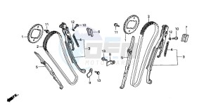 VT750C drawing CAM CHAIN/TENSIONER