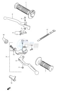 GN250 (E2) drawing HANDLE LEVER (MODEL T W X)