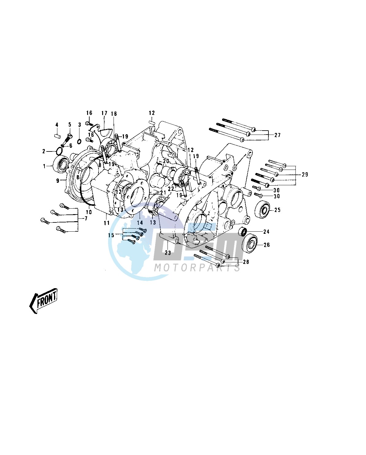 CRANKCASE -- 74-75 MC1M_MC1M-A- -