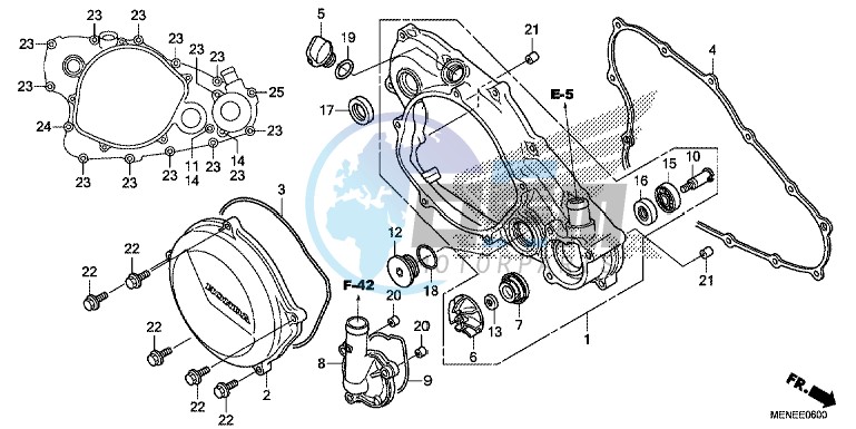 RIGHT CRANKCASE COVER/WATER PUMP