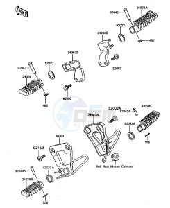 KL 650 A [KLR650] (A6-A9) [KLR650] drawing FOOTRESTS