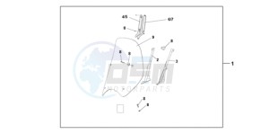 SH1509 Europe Direct - (ED) drawing HIGH WINDSCREEN (WITHOUT KNUCKLE VISORS)