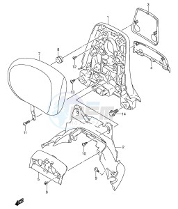 AN400 (E2) Burgman drawing PILLION RIDER HANDLE (CENTER)(MODEL K1)