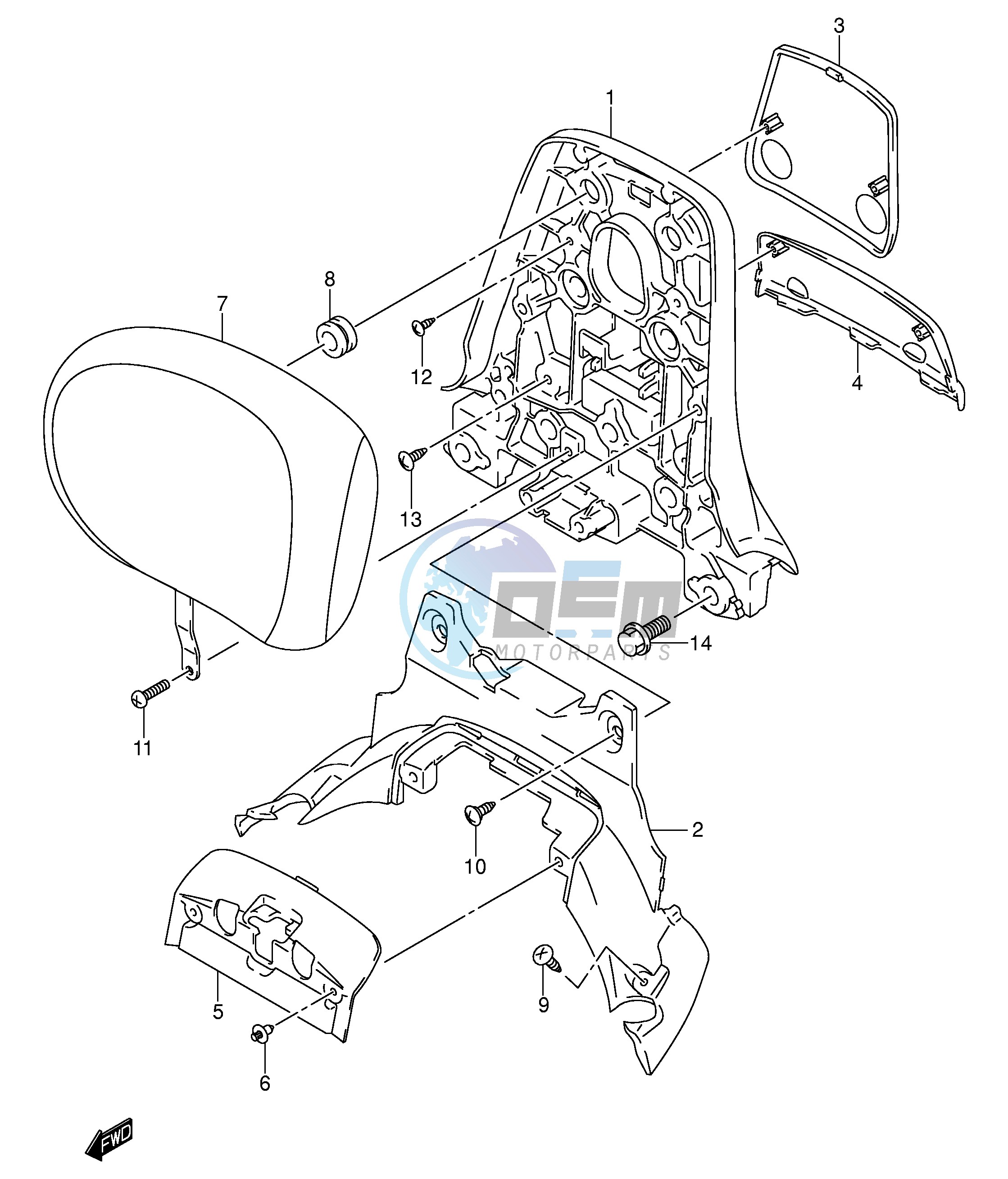 PILLION RIDER HANDLE (CENTER)(MODEL K1)