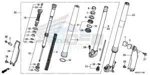 CRF250XD CRF250R Europe Direct - (ED) drawing FRONT FORK