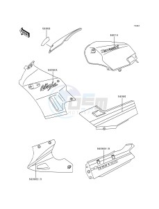 EX 250 F [NINJA 250R] (F6-F9) [NINJA 250R] drawing DECALS-- EBONY_GRAY- -