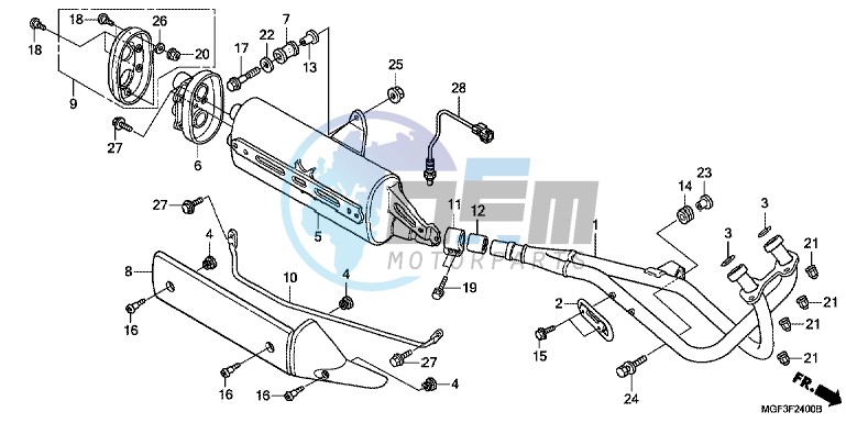 EXHAUST MUFFLER (FJS600A9 KO/ FJS600AB/ DB)