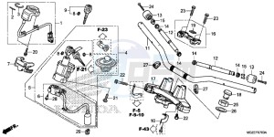 CB500FD CB500F UK - (E) drawing HANDLE PIPE/ TOP BRIDGE