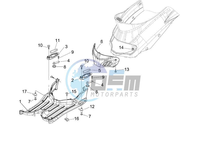 Central cover - Footrests