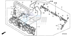 CB1300A9 France - (F / ABS CMF MME TWO) drawing THROTTLE BODY