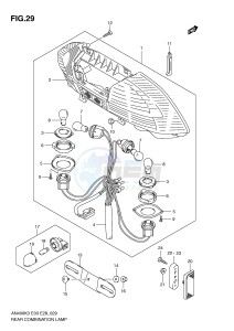 AN400 (E3-E28) Burgman drawing REAR COMBINATION LAMP (AN400K3 K4 K5 K6)