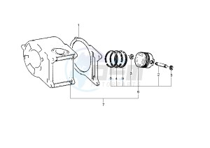 BEVERLY 125-200 drawing Cylinder - Piston