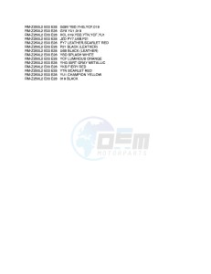 RM-Z250 (E03) drawing * COLOR CHART *