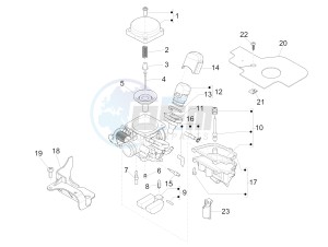 Liberty 125 4t Delivery e3 Single drawing Carburetor's components