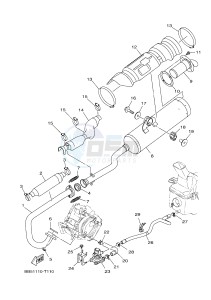 YFM450FWBD YFM45KPAJ KODIAK 450 EPS (BB57) drawing EXHAUST