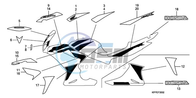 MARK/STRIPE (CBR125RW7/RW9/RWA)