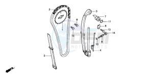 XR100R drawing CAM CHAIN