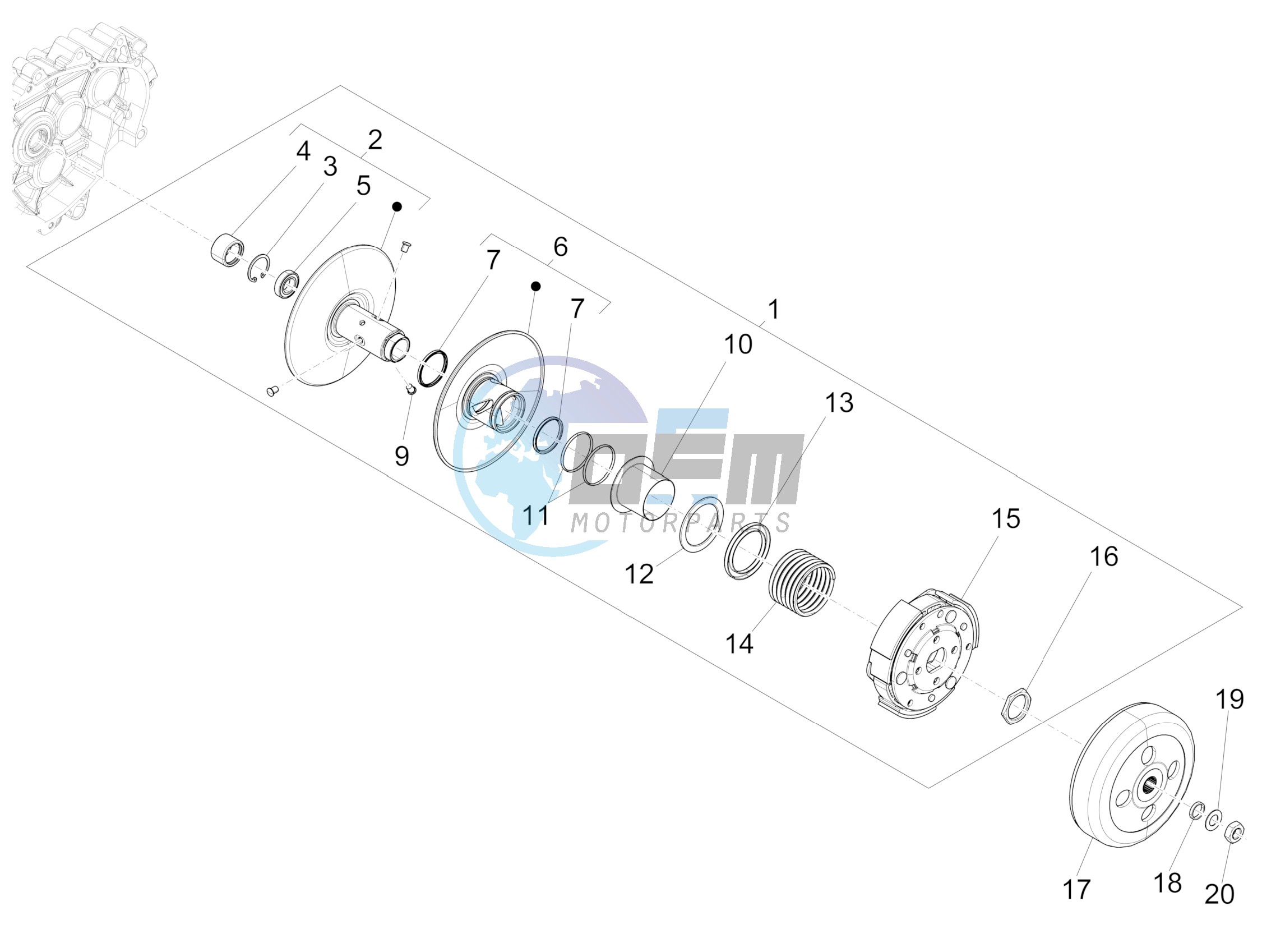 Driven pulley