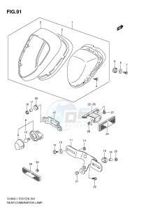 VL800 (E3-E28) VOLUSIA drawing REAR COMBINATION LAMP (VL800CL1 E3)