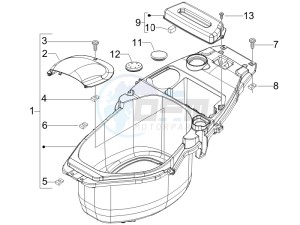 Fly 50 4t (NSE1000U03) drawing Helmet box - Undersaddle