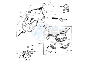 LOOXOR 125-150 - 125 cc drawing HEADLAMPS-BLINKERS