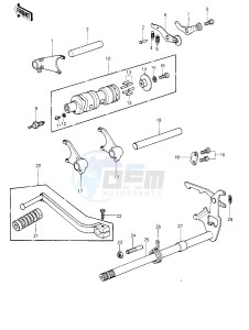 KE 250 B (B1-B3) drawing GEAR CHANGE MECHANISM