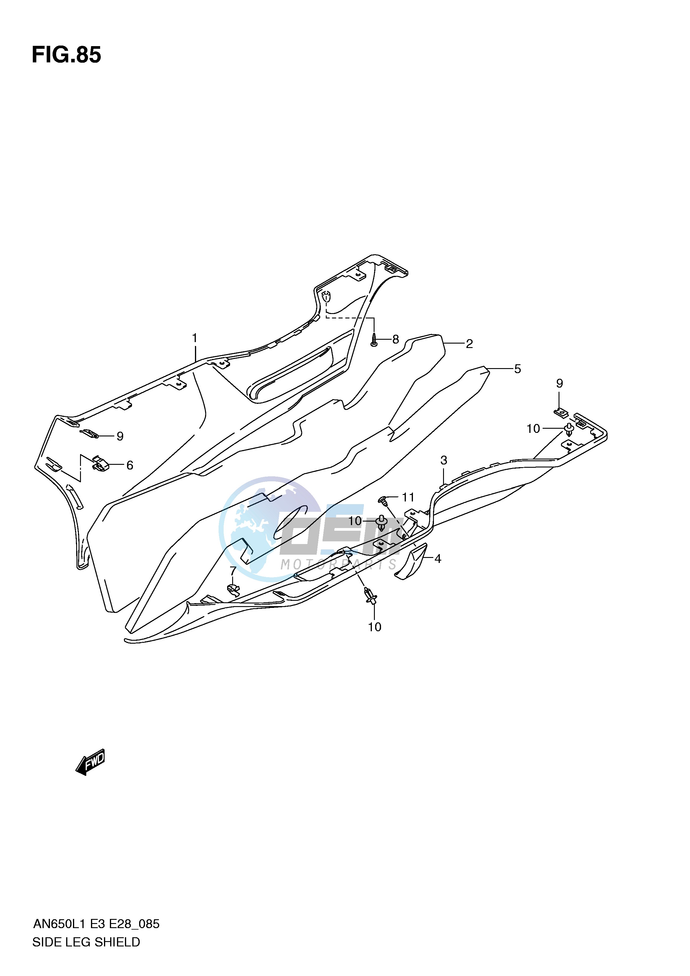 SIDE LEG SHIELD (AN650AL1 E28)