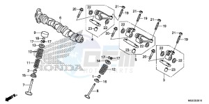 VFR1200FDF VFR1200F Dual Clutch E drawing CAMSHAFT/ VALVE ( REAR)