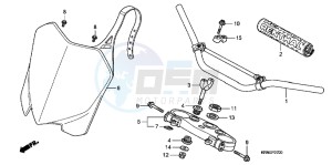 CRF250RD CRF250R Europe Direct - (ED) drawing HANDLE PIPE/TOP BRIDGE