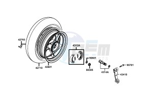 AGILITY CARRY 50cc drawing Rear Wheel