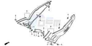 CBR600F3 drawing SIDE COVER