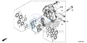 VFR800XF CrossRunner 2ED drawing LEFT FRONT BRAKE CALIPER