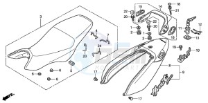 CB900F HORNET 900 drawing SEAT/SEAT COWL