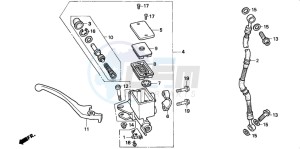 CB250 drawing FR. BRAKE MASTER CYLINDER