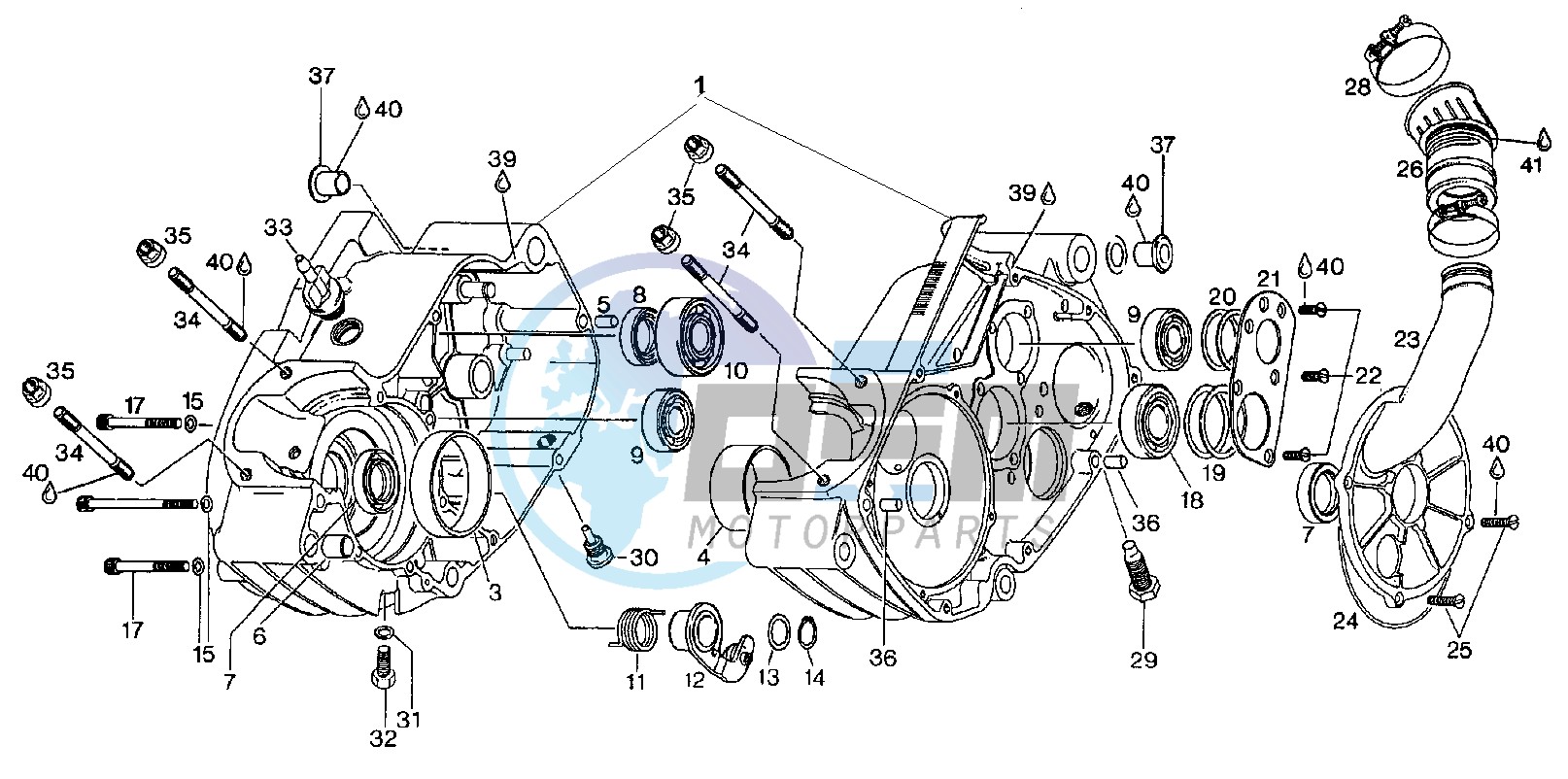 Crankcase - water pump