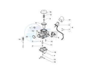 Granturismo 200 L UK drawing Carburetor components